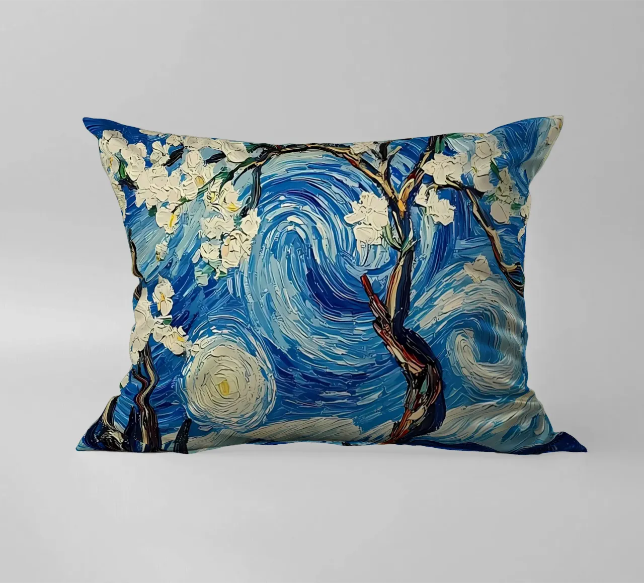 Notte stellata Fiori di mandorlo cuscino da Adrian Patel