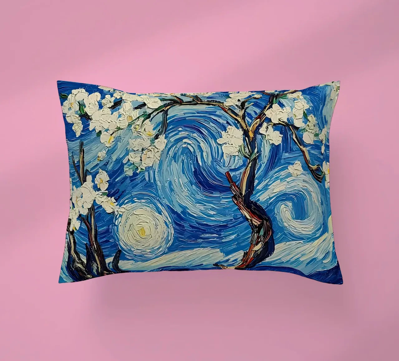 Notte stellata Fiori di mandorlo cuscino da Adrian Patel