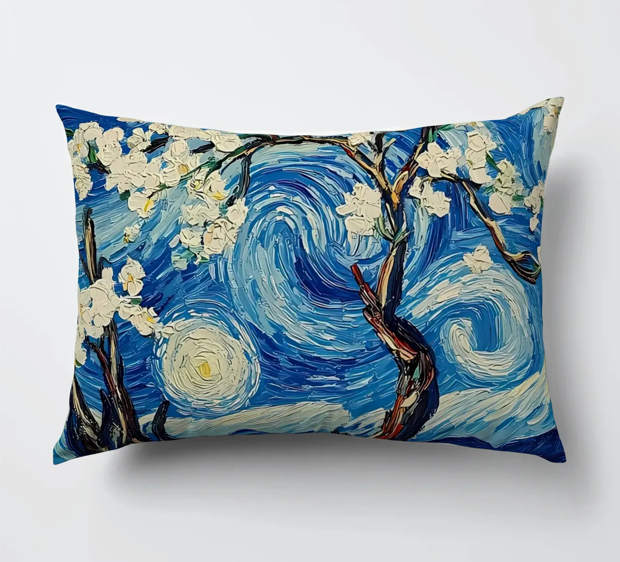 Notte stellata Fiori di mandorlo cuscino da Adrian Patel