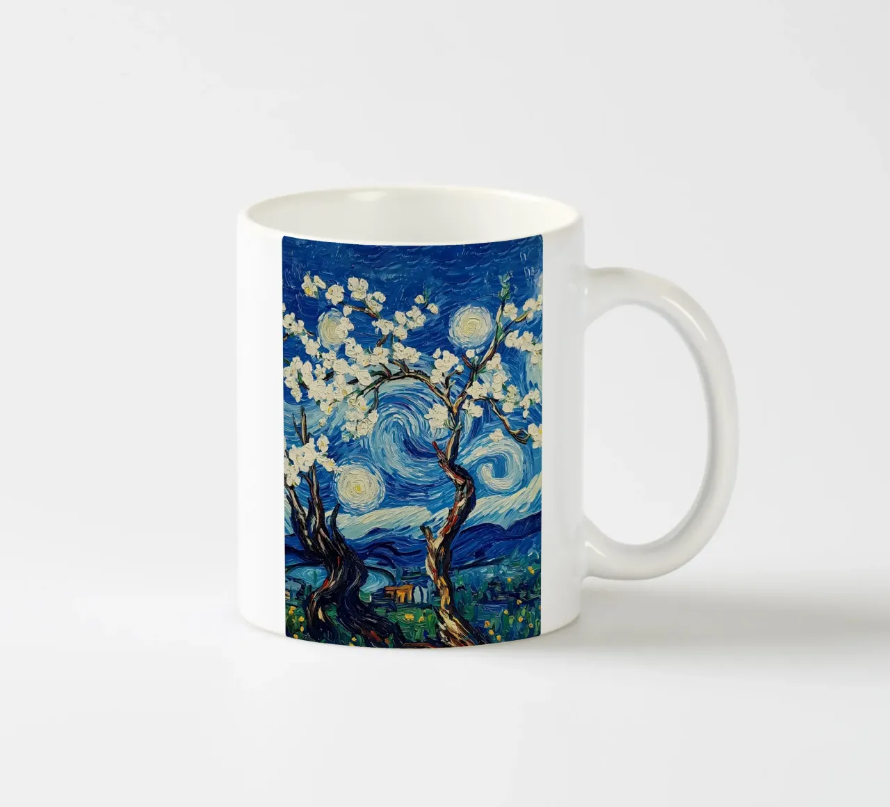 Notte stellata Fiori di mandorlo tazza in ceramica da Adrian Patel