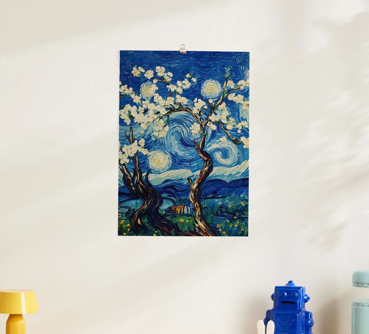Starry Night Mandelblüten Poster von Adrian Patel