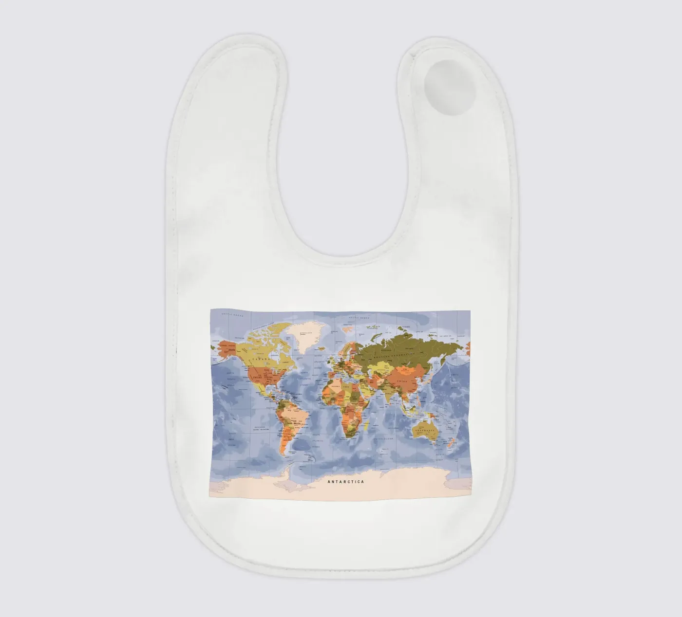 Wereldkaart baby slabbetje van Aiden Garcia