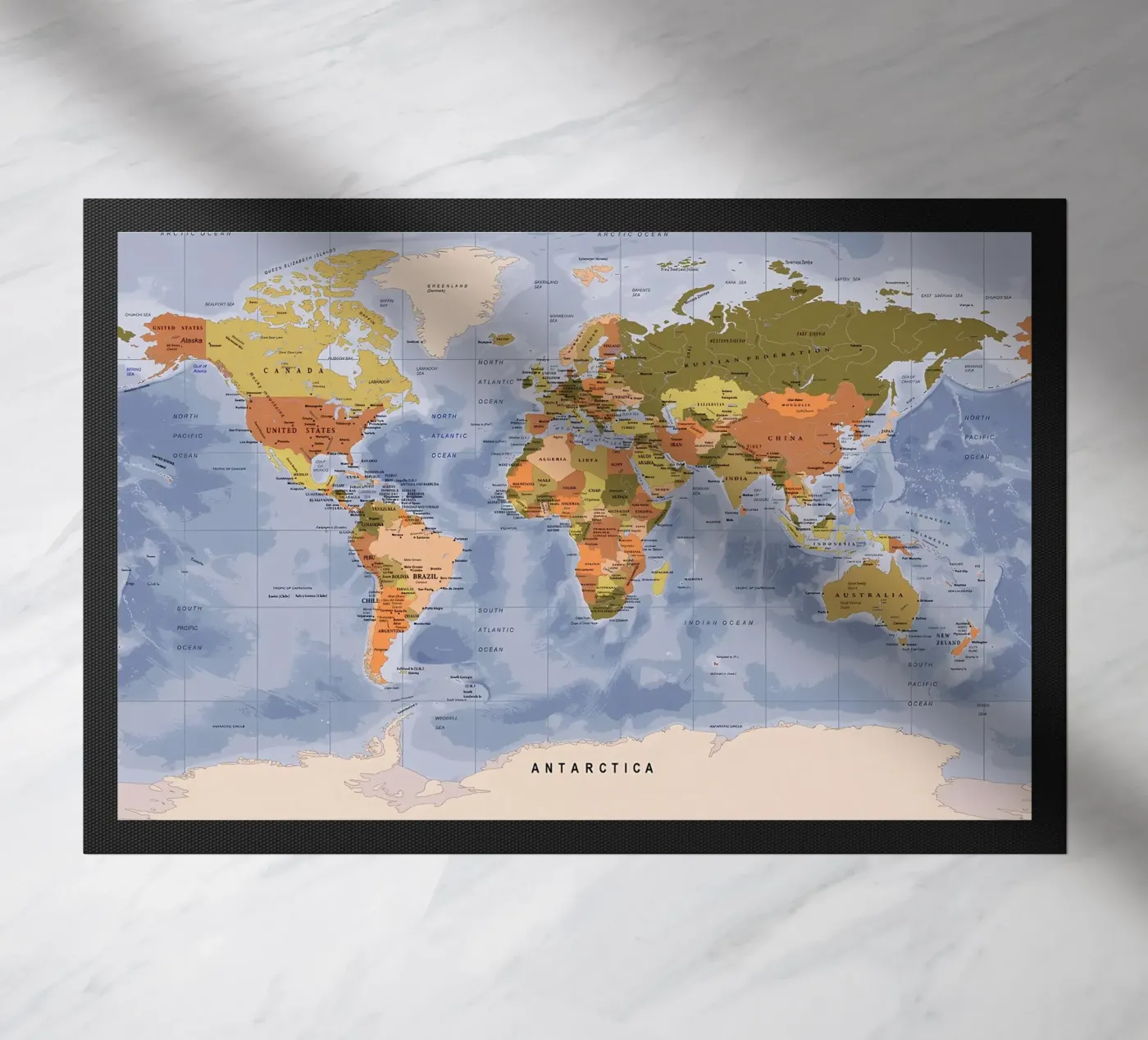 World map doormat by Aiden Garcia