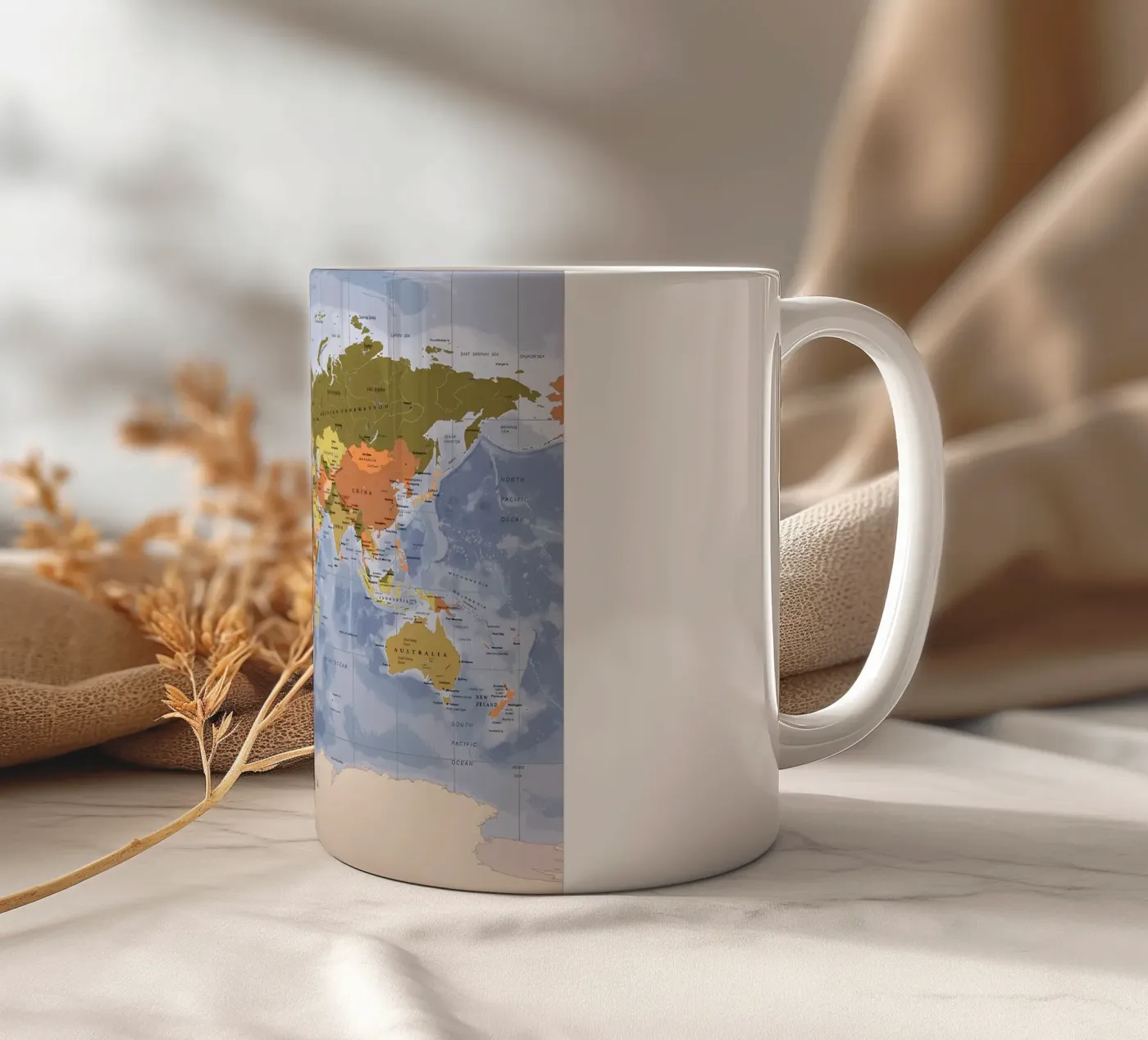 World map ceramic mug by Aiden Garcia