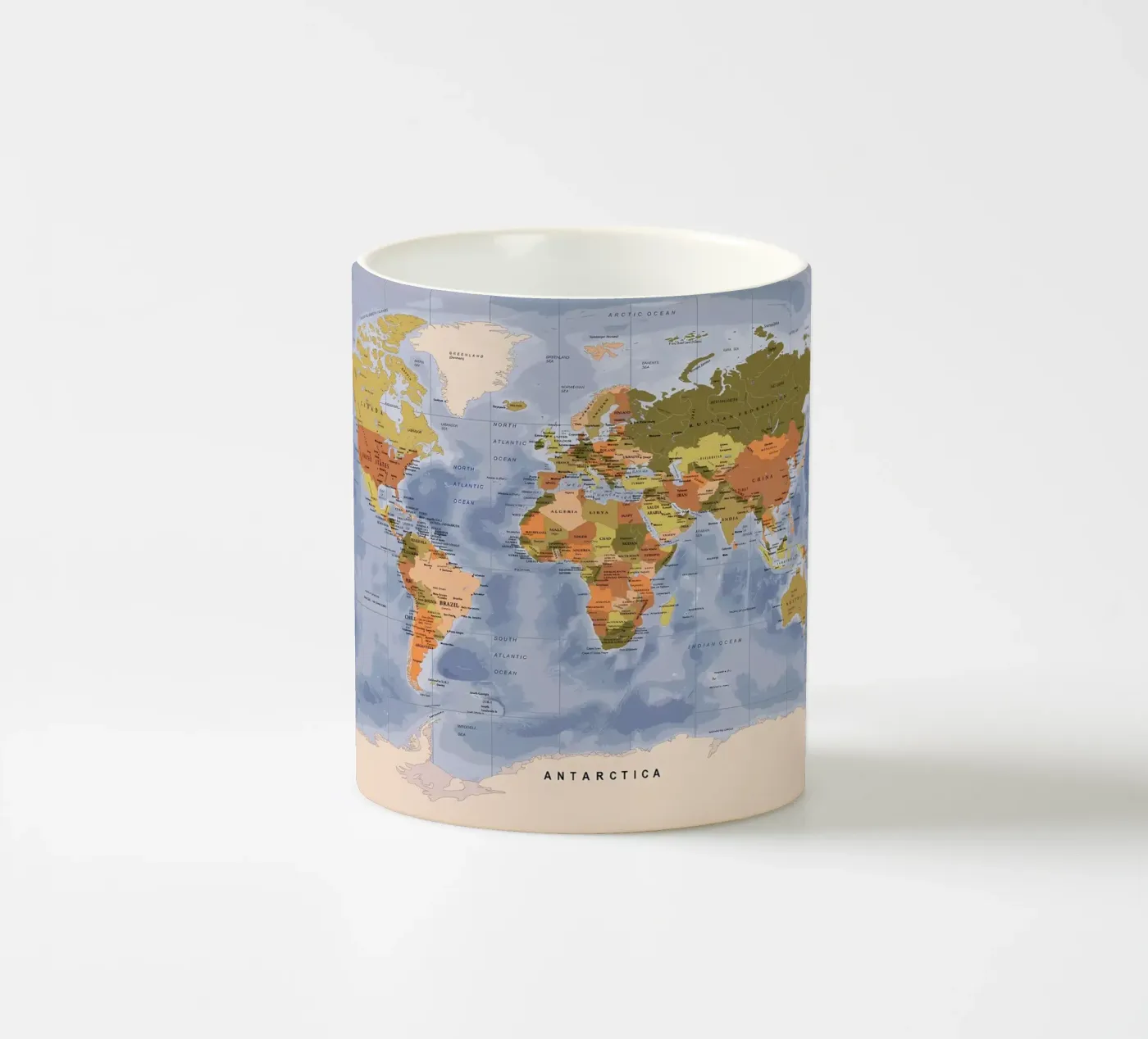 World map ceramic mug by Aiden Garcia