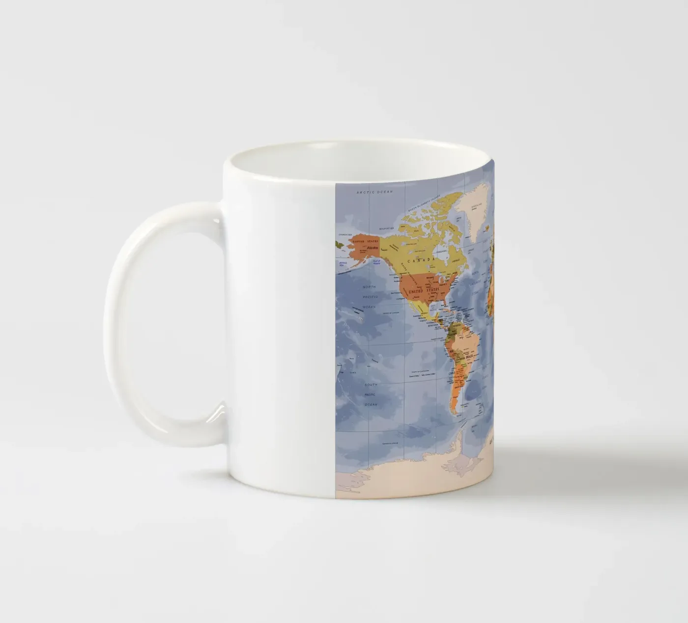 World map ceramic mug by Aiden Garcia