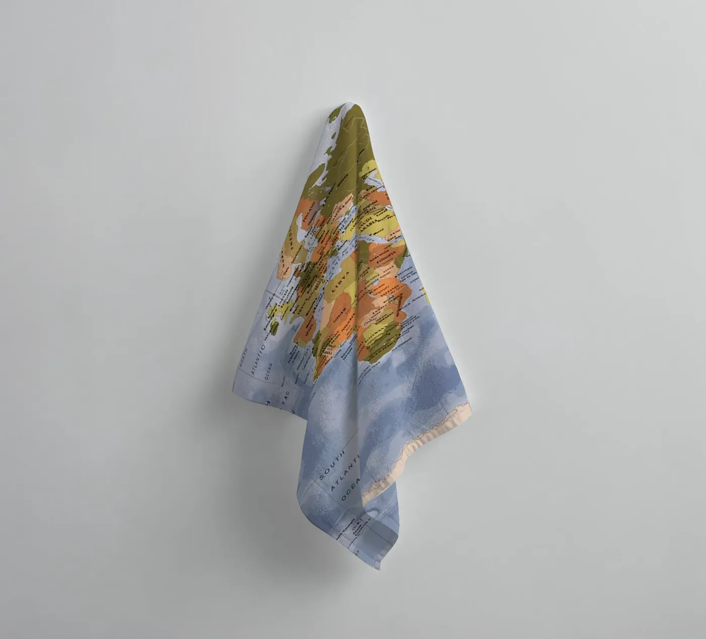 World map towel by Aiden Garcia