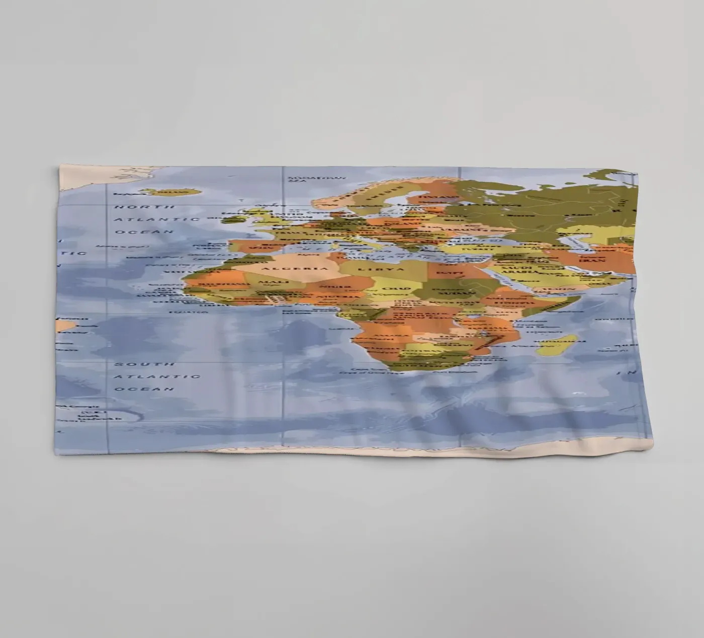 World map towel by Aiden Garcia