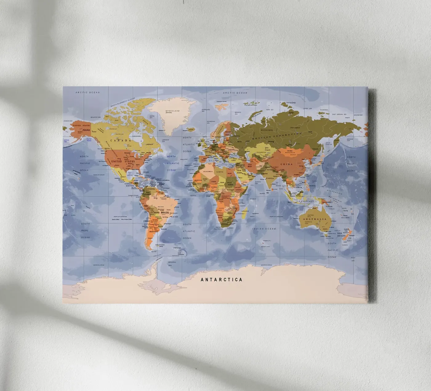 Wereldkaart canvas van Aiden Garcia