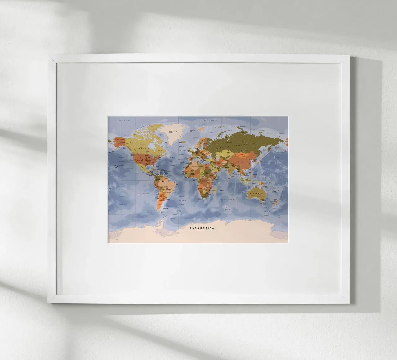 Mappa del mondo poster con telaio in plastica da Aiden Garcia