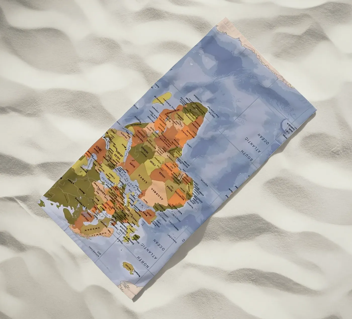 World map beach towel by Aiden Garcia