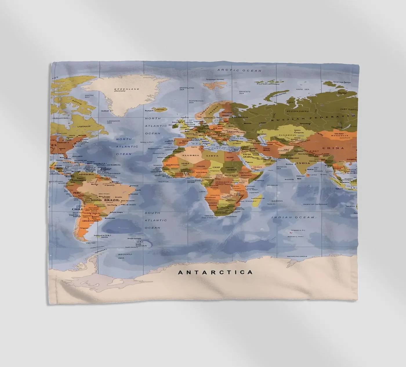 World map beach towel by Aiden Garcia