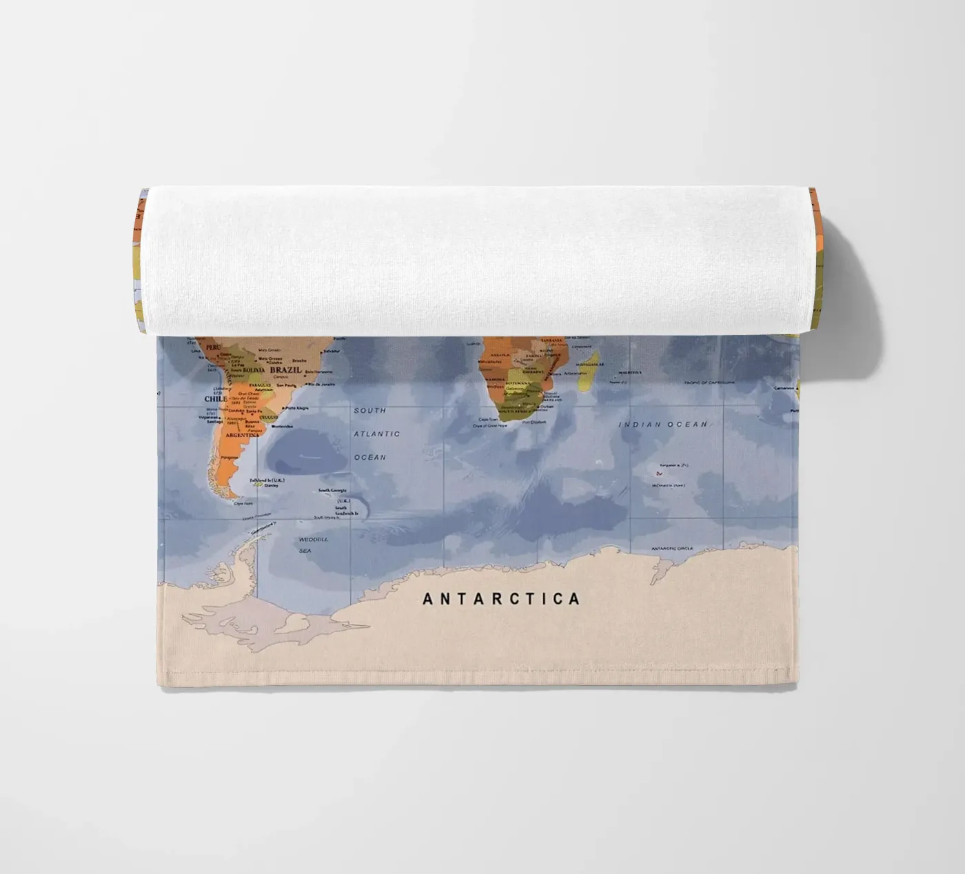 World map beach towel by Aiden Garcia