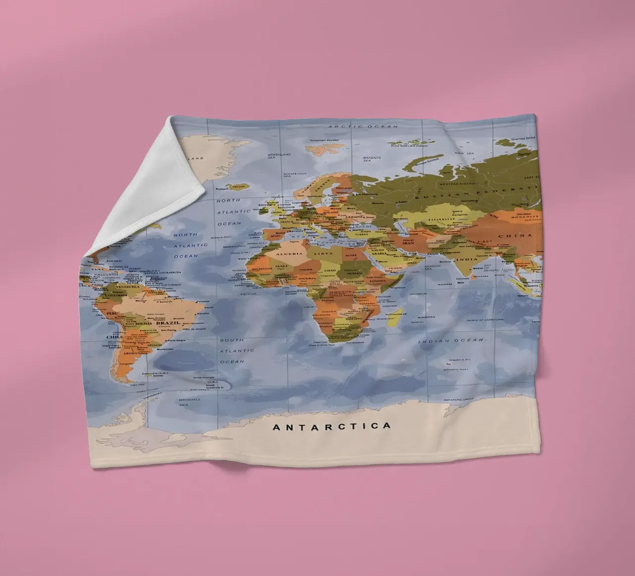 Weltkarte Fleecedecke von Aiden Garcia