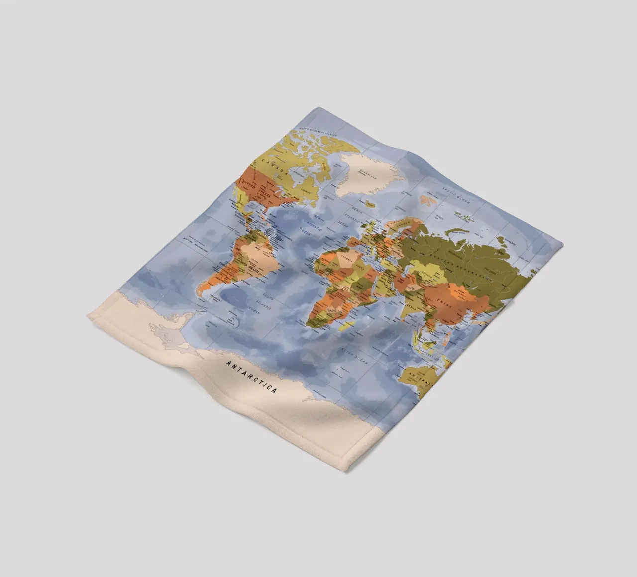 Weltkarte Fleecedecke von Aiden Garcia