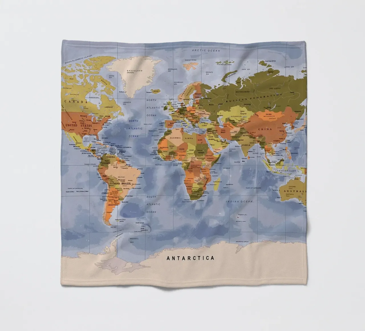 Weltkarte Fleecedecke von Aiden Garcia