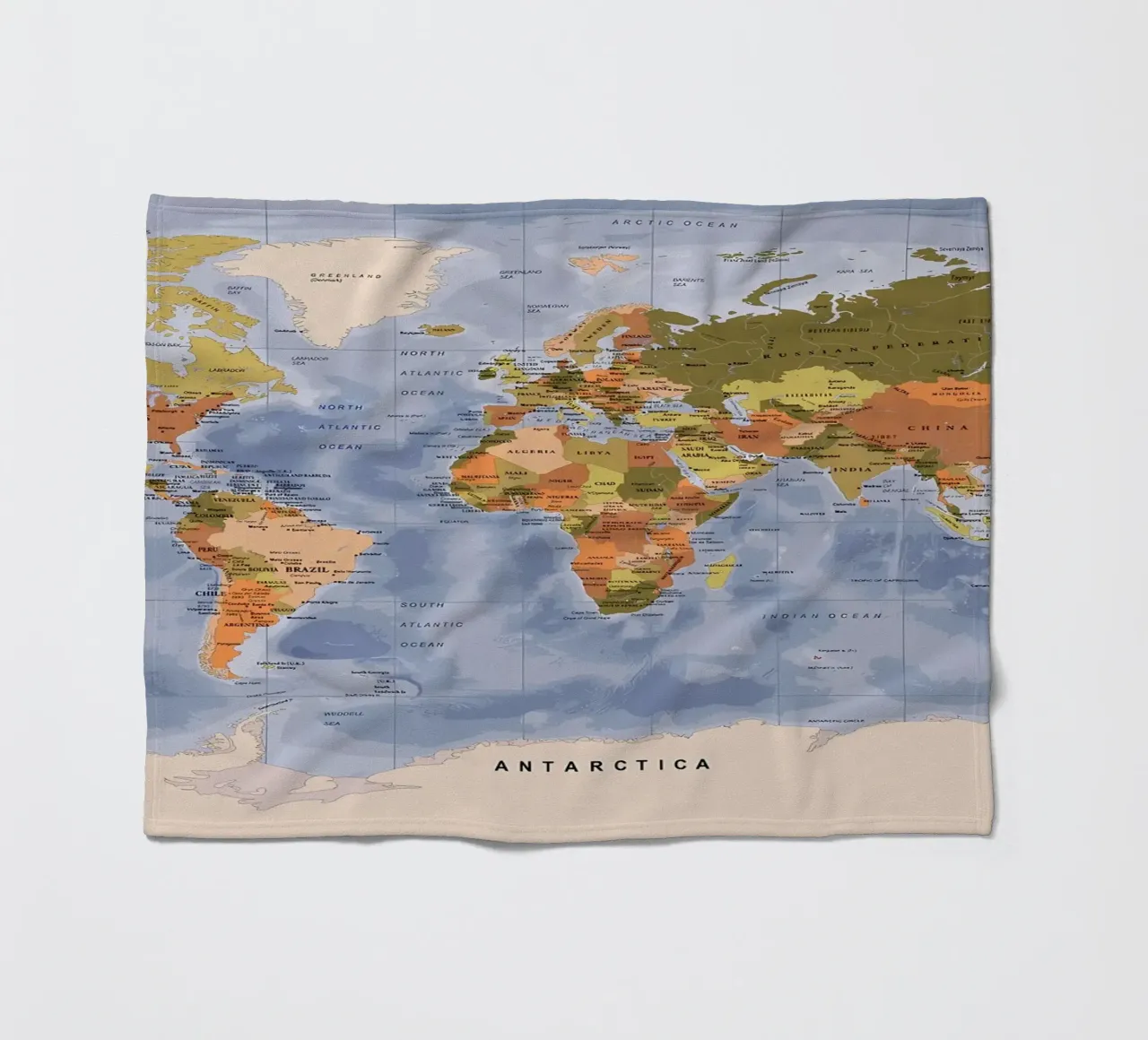 Weltkarte Fleecedecke von Aiden Garcia