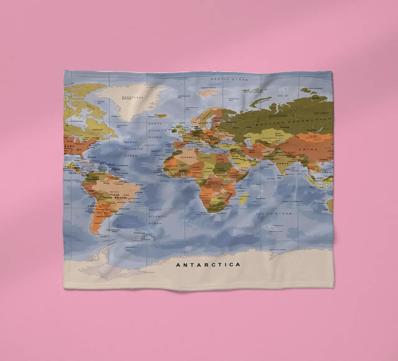 Weltkarte Fleecedecke von Aiden Garcia