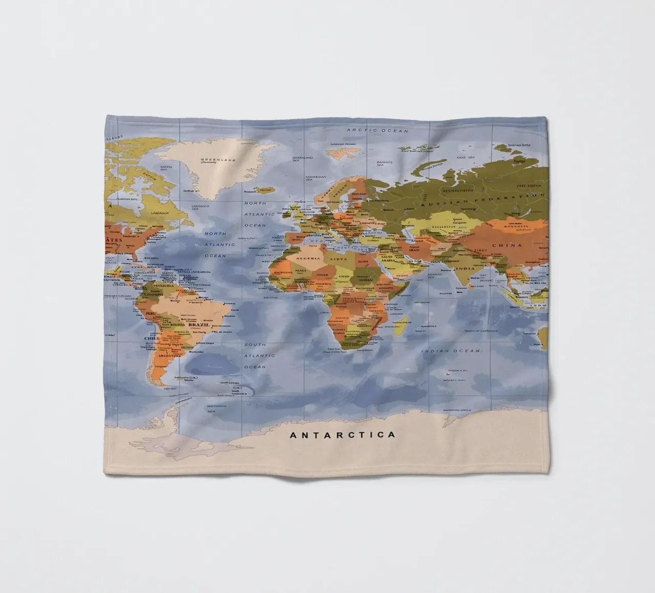 Weltkarte Fleecedecke von Aiden Garcia