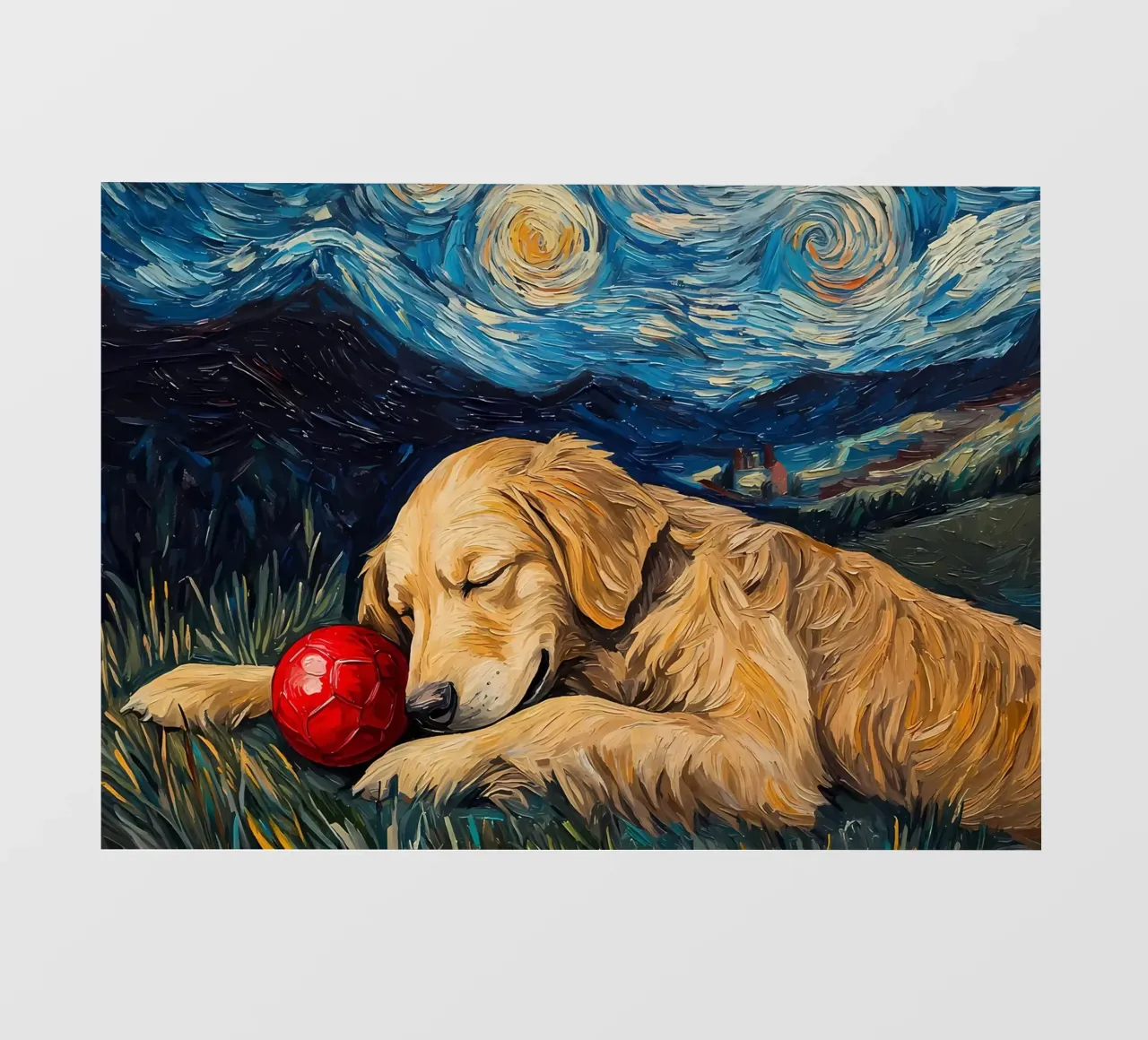 Hund Vangogh Fototapete von Adrian Patel