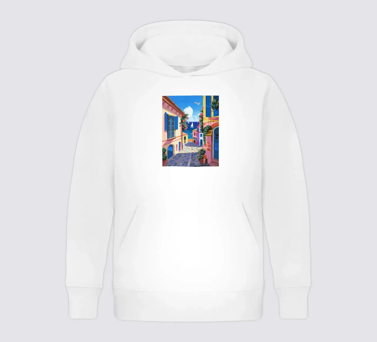 Escapade dans une ruelle charmante sweat à capuche enfant de Nebula Verse