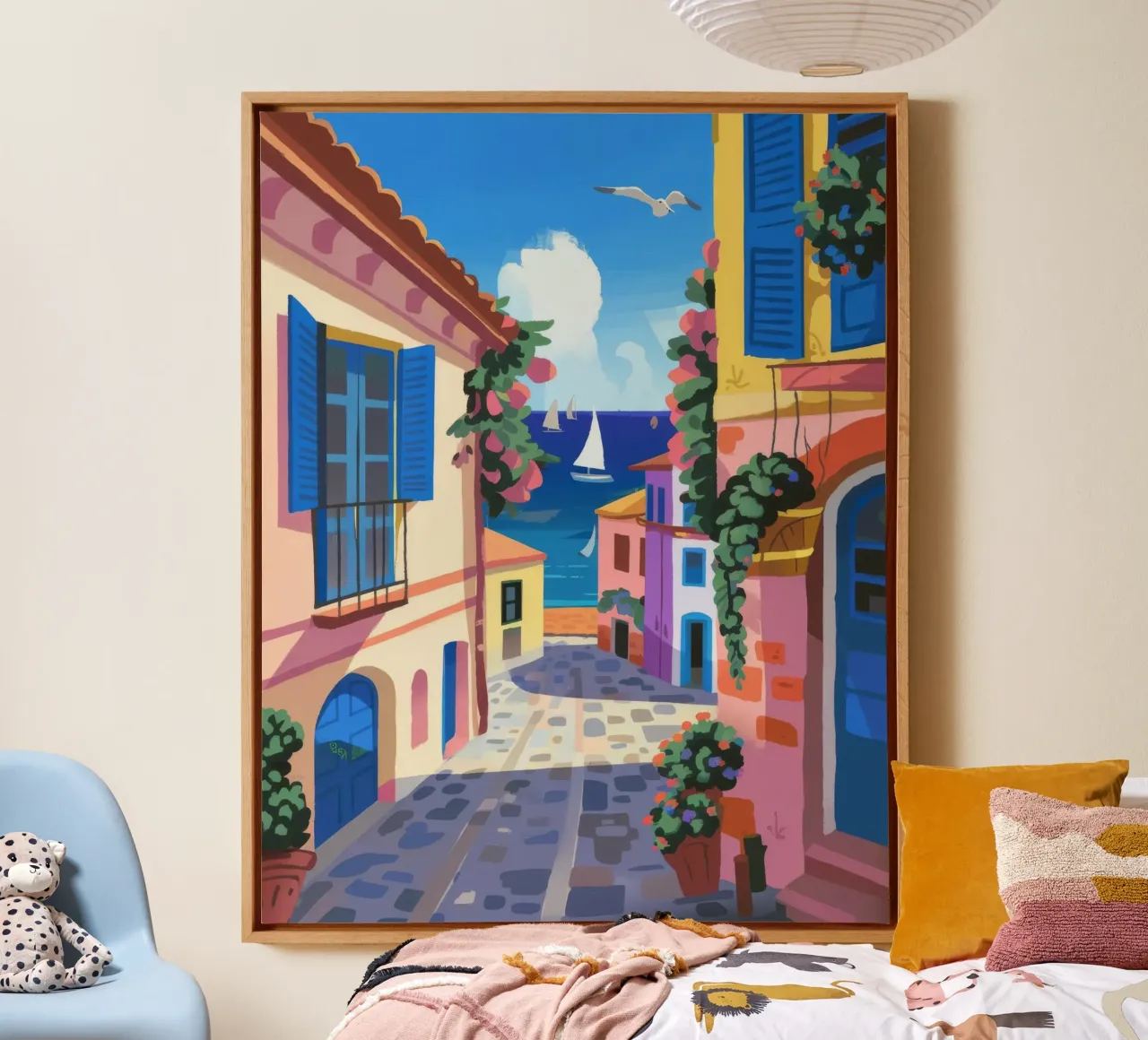 Charmant steegje om te ontsnappen canvas met Baklijst van Nebula Verse