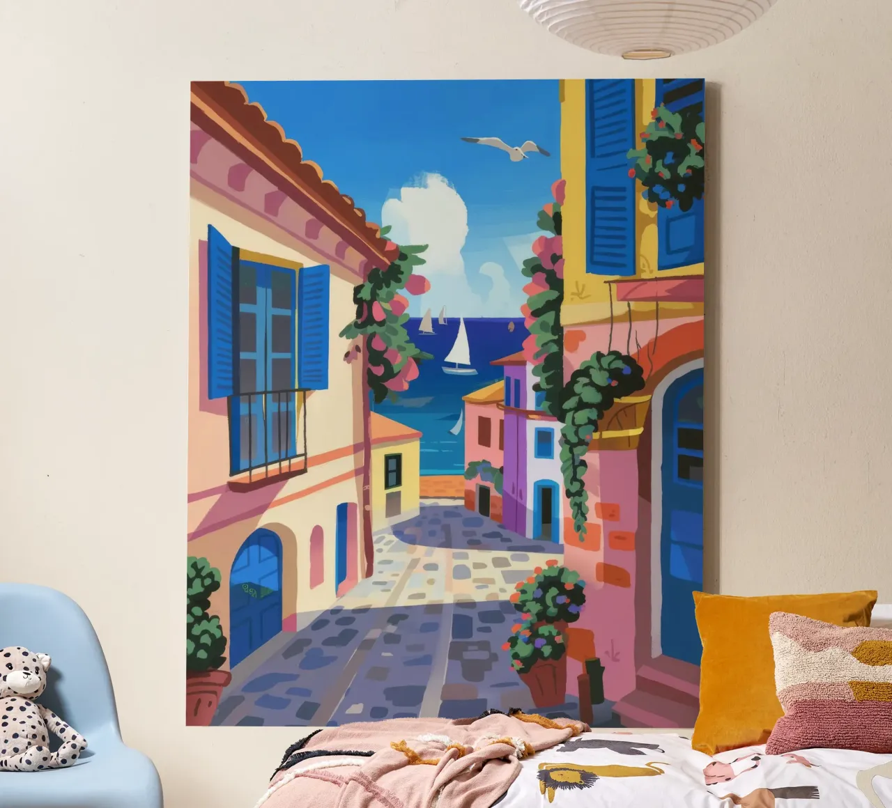 Charmant steegje om te ontsnappen canvas met Baklijst van Nebula Verse