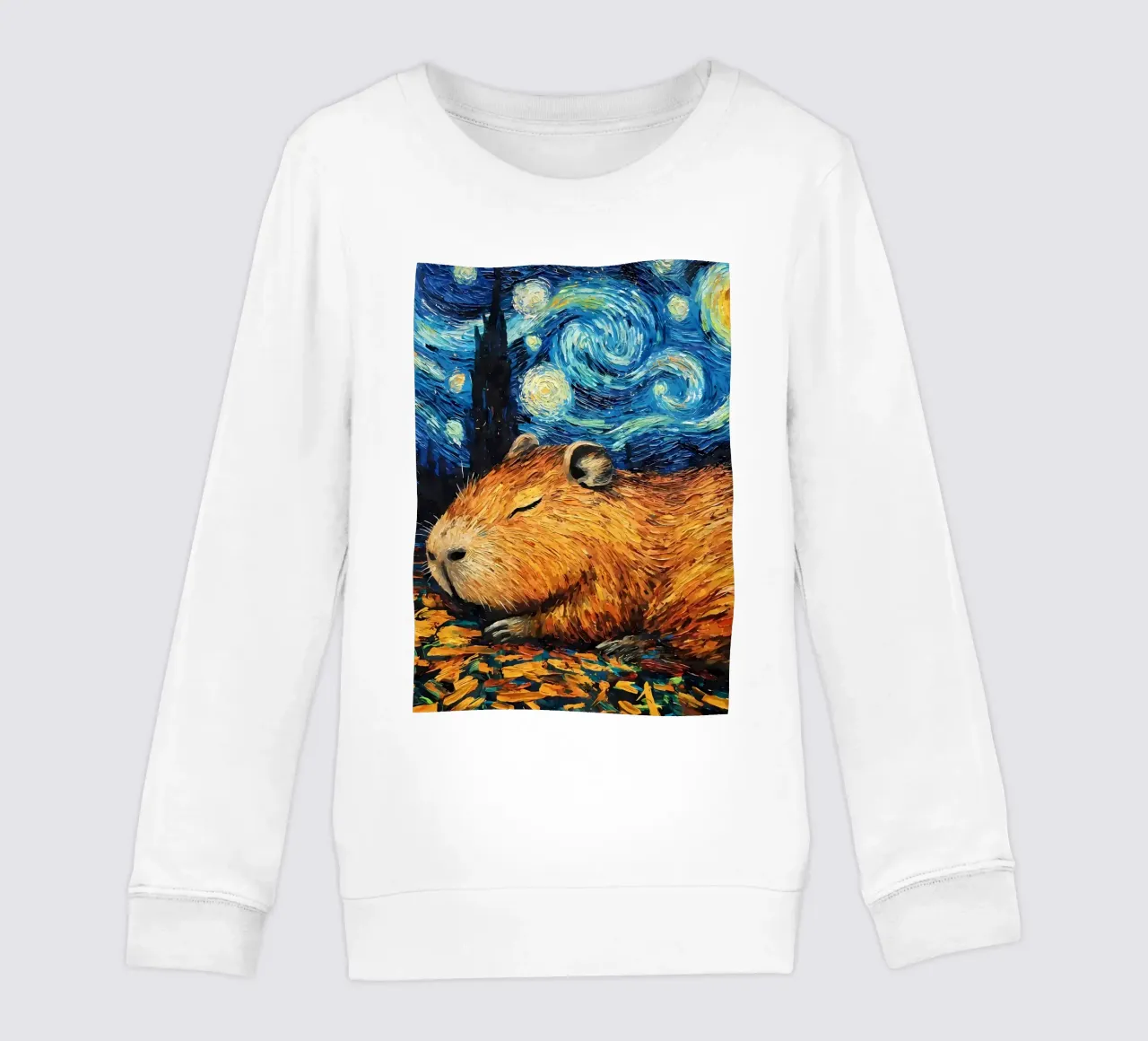 Capibara che dorme nella notte stellata felpa bambino da Adrian Patel