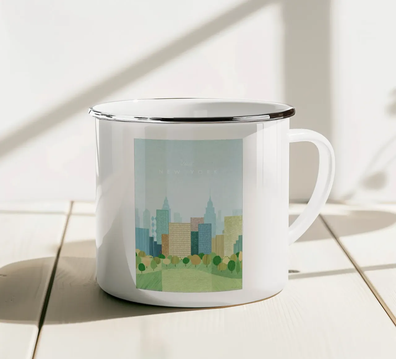 New York, Autumn tazza in smalto da Henry Rivers