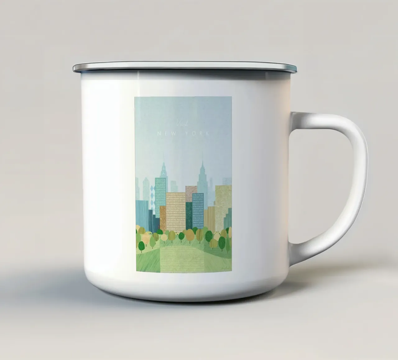 New York, Autumn tazza in smalto da Henry Rivers