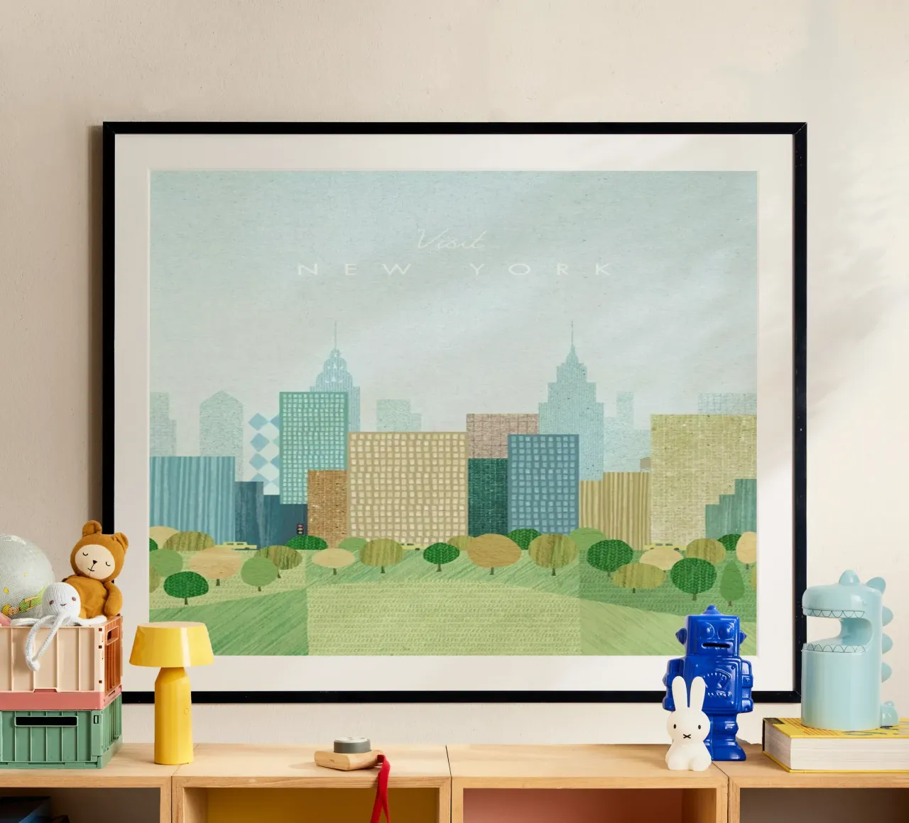 New York, Autumn poster con telaio in legno da Henry Rivers