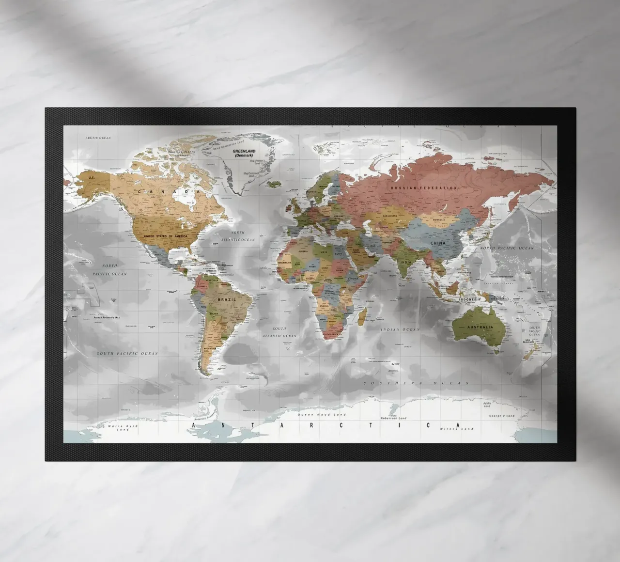 World map doormat by Aiden Garcia