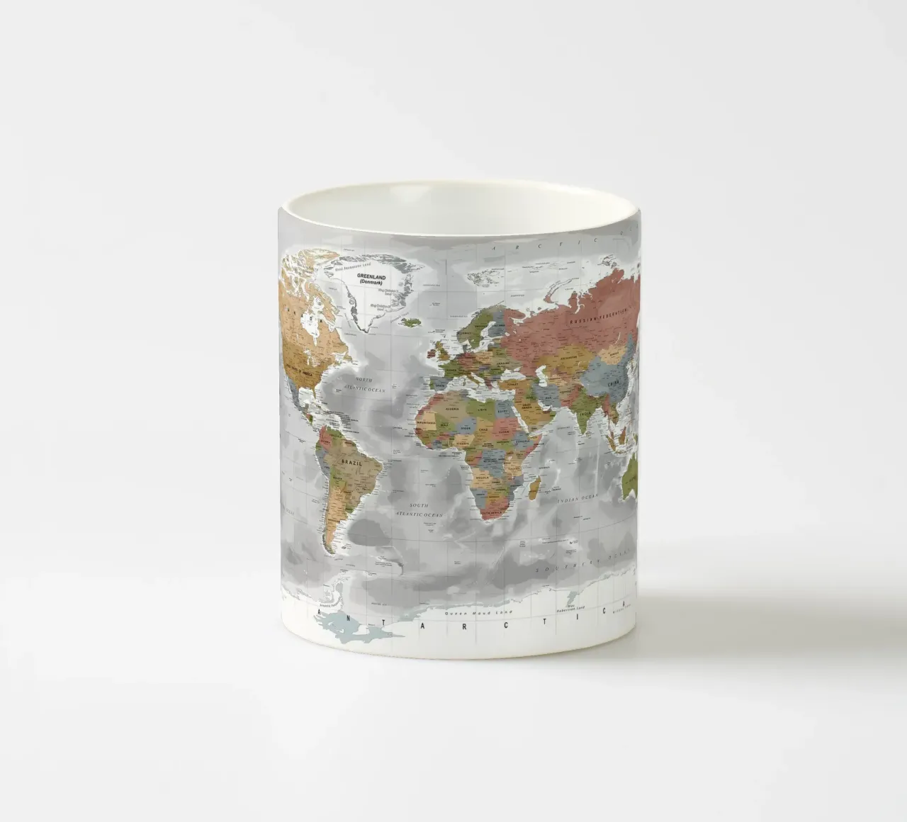 World map ceramic mug by Aiden Garcia