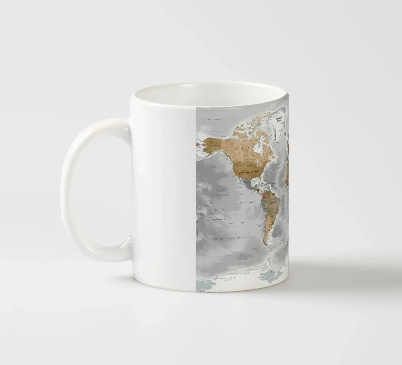 World map ceramic mug by Aiden Garcia