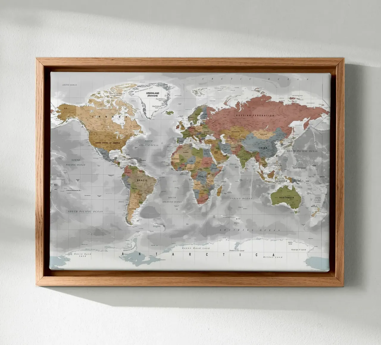 Mappa del mondo tela con Cornice a cassetta da Aiden Garcia