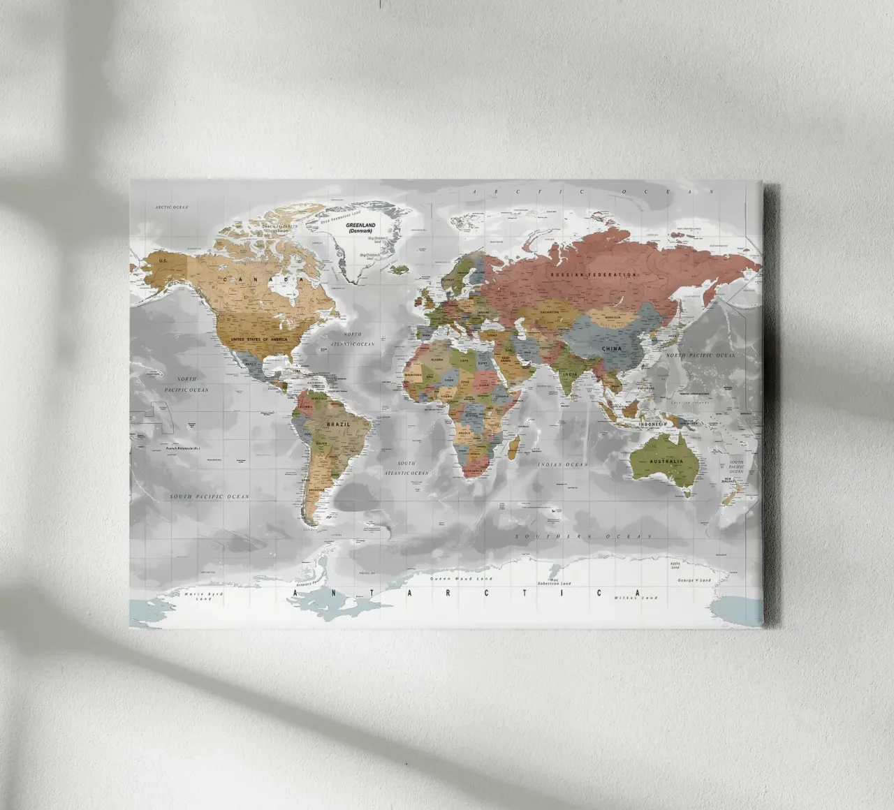 Mappa del mondo tela con Cornice a cassetta da Aiden Garcia