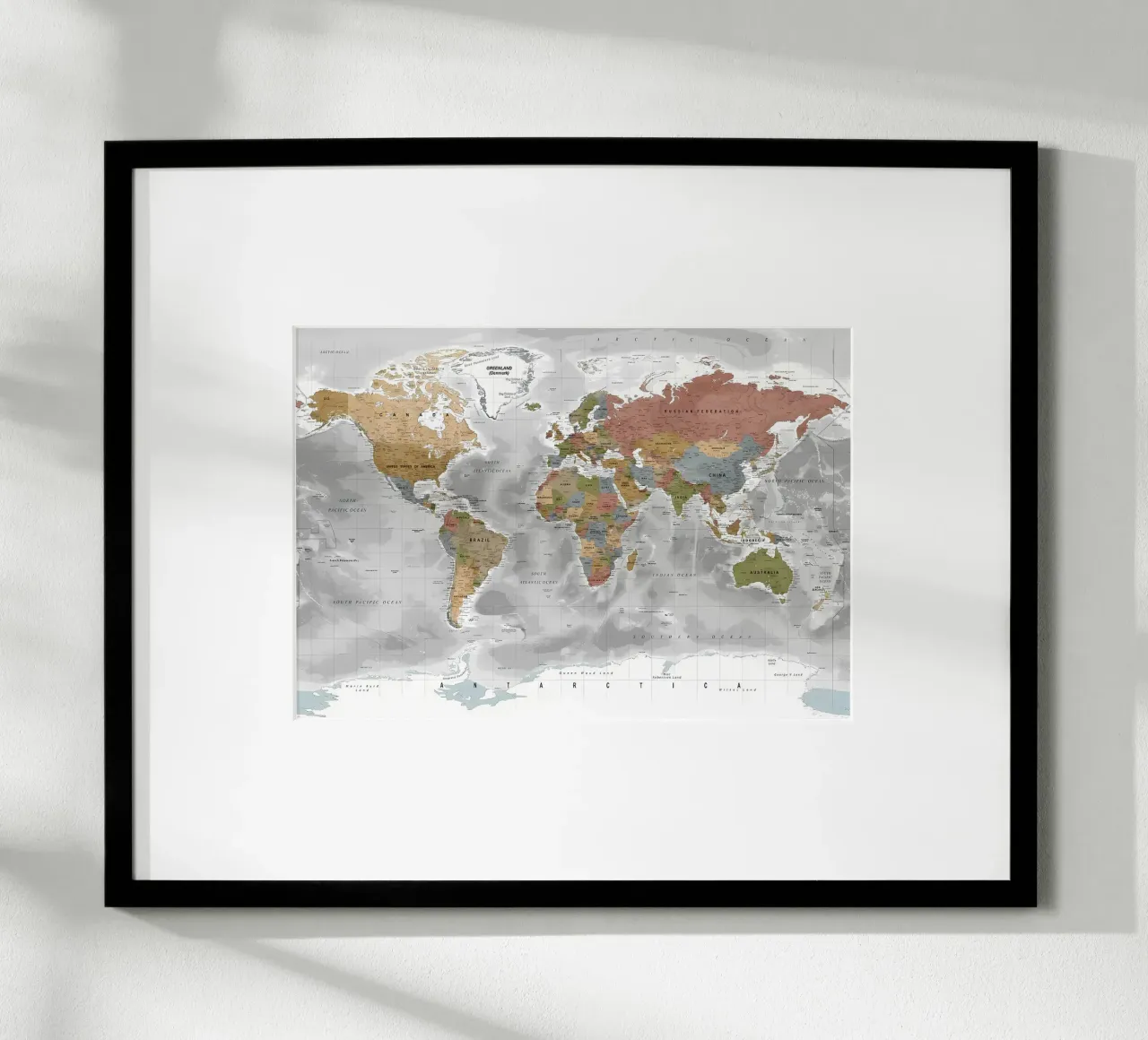 Mappa del mondo carta hahnemühle da Aiden Garcia