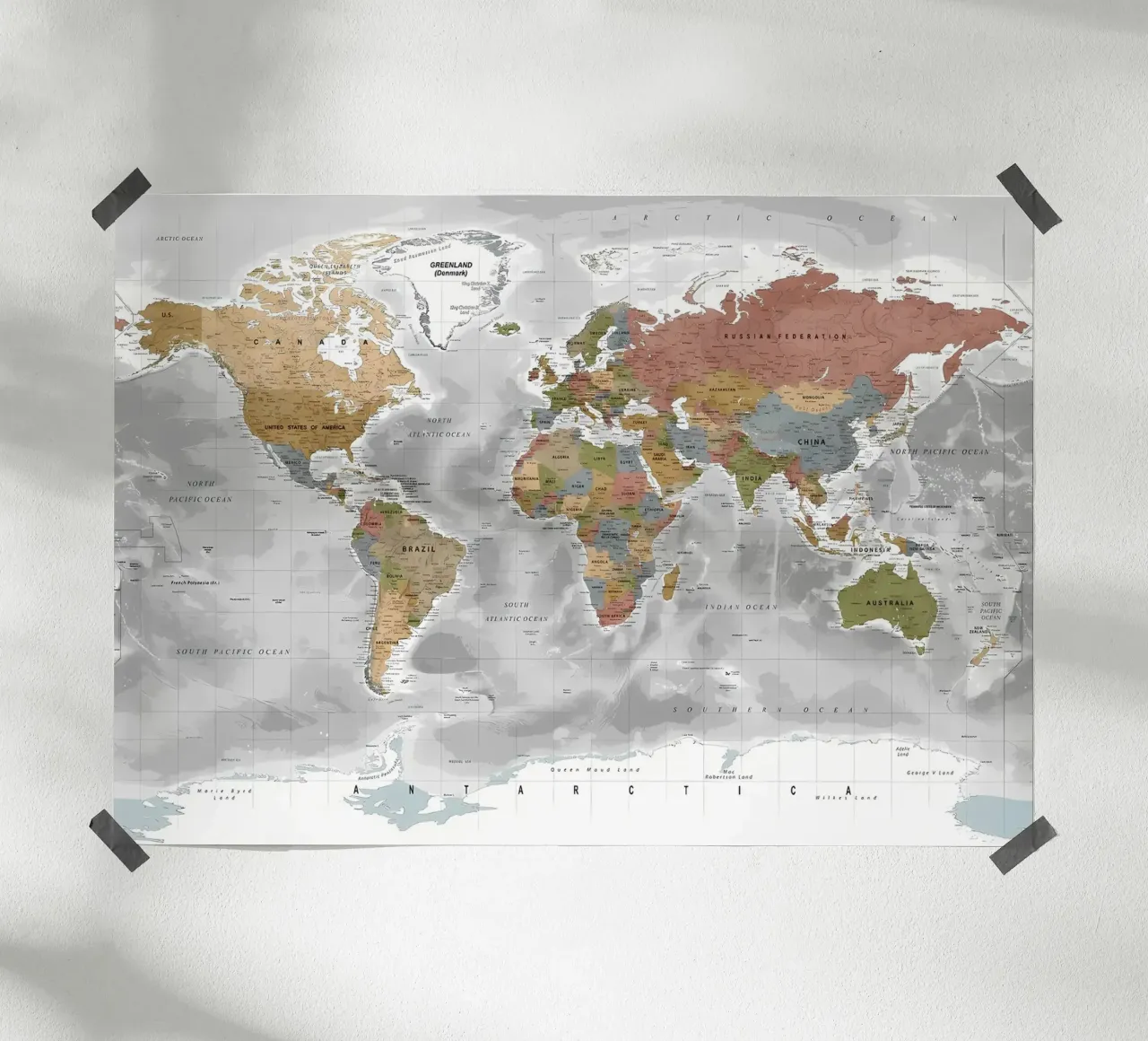Mappa del mondo carta hahnemühle da Aiden Garcia