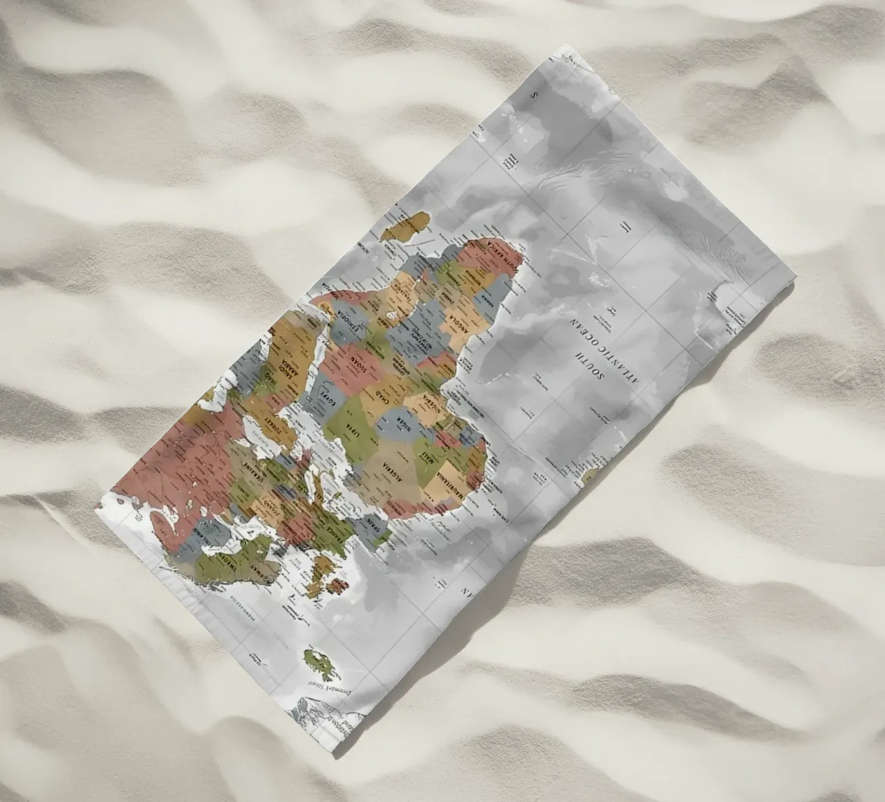 Wereldkaart strandhanddoek van Aiden Garcia