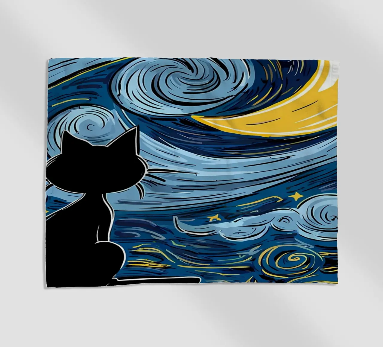 Gato bajo la noche estrellada toalla de playa de Adrian Patel