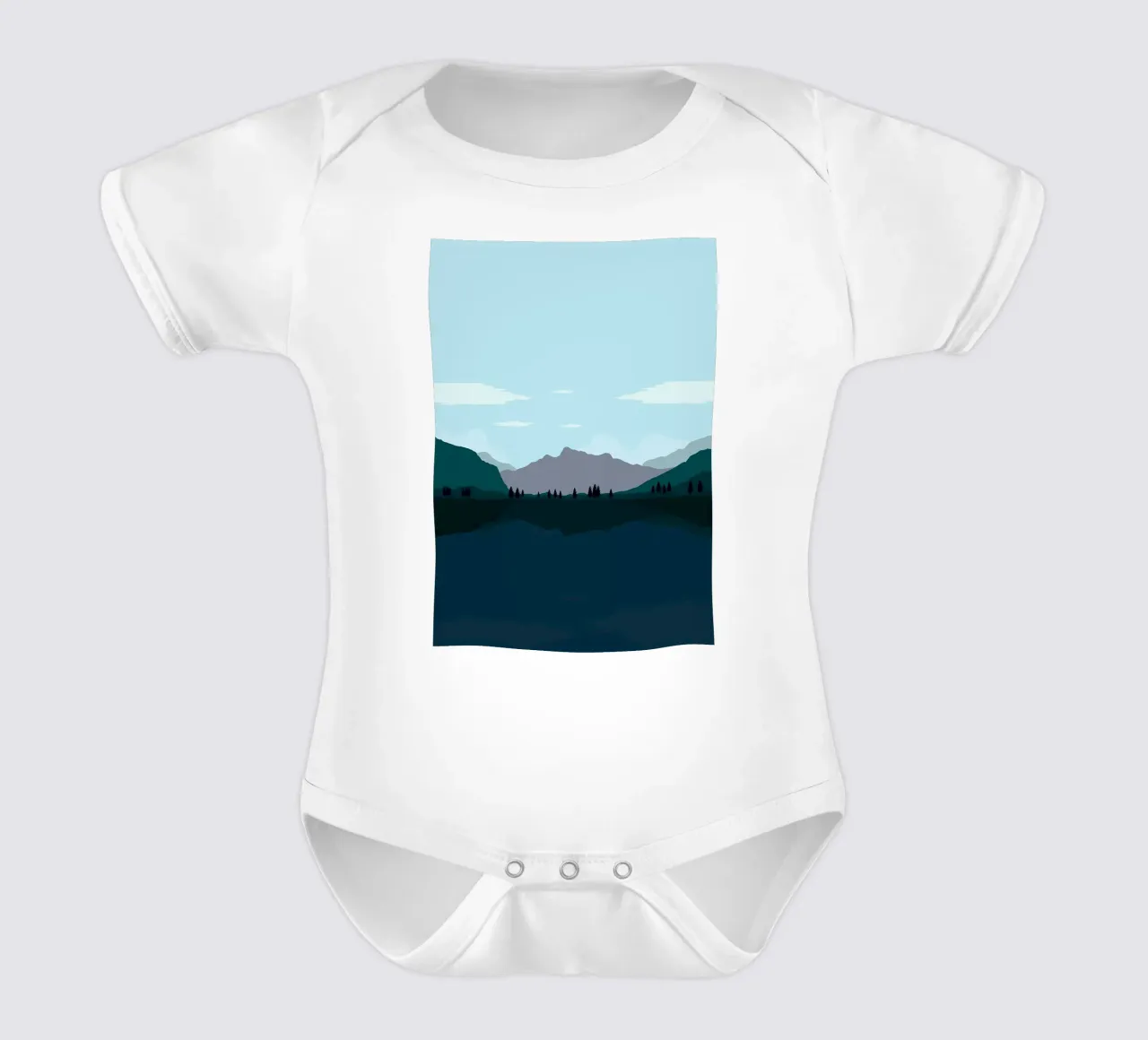 Scenario Flat Design body neonato maniche corte da Bartosz Powalka