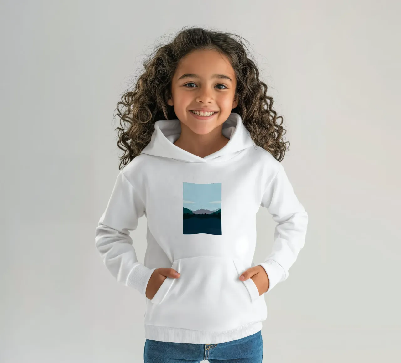 Scenario Flat Design felpa bambino con cappuccio da Bartosz Powalka