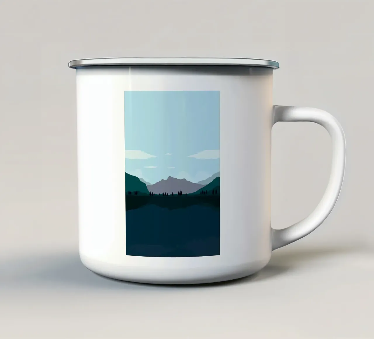 Scenario Flat Design tazza in smalto da Bartosz Powalka