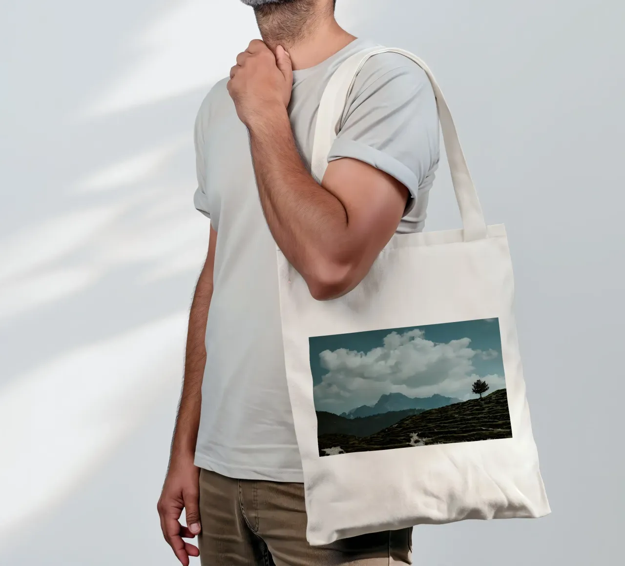 Lone Tree Mountain Landscape tote bag by Matthew Katz