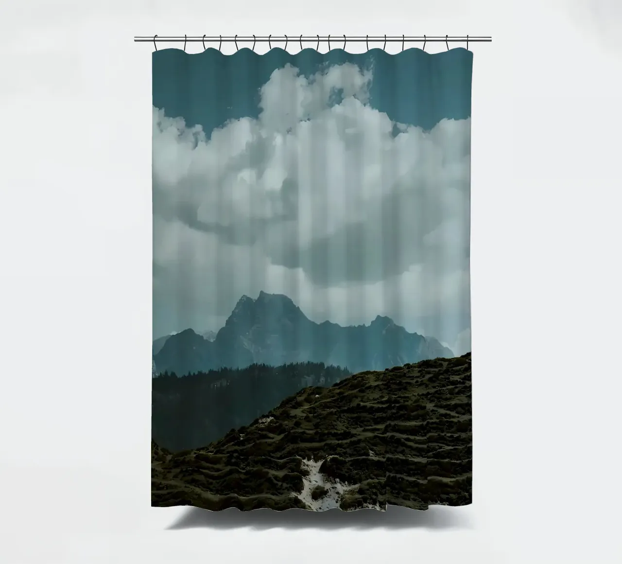 Lone Tree Mountain Landscape shower curtain by Matthew Katz