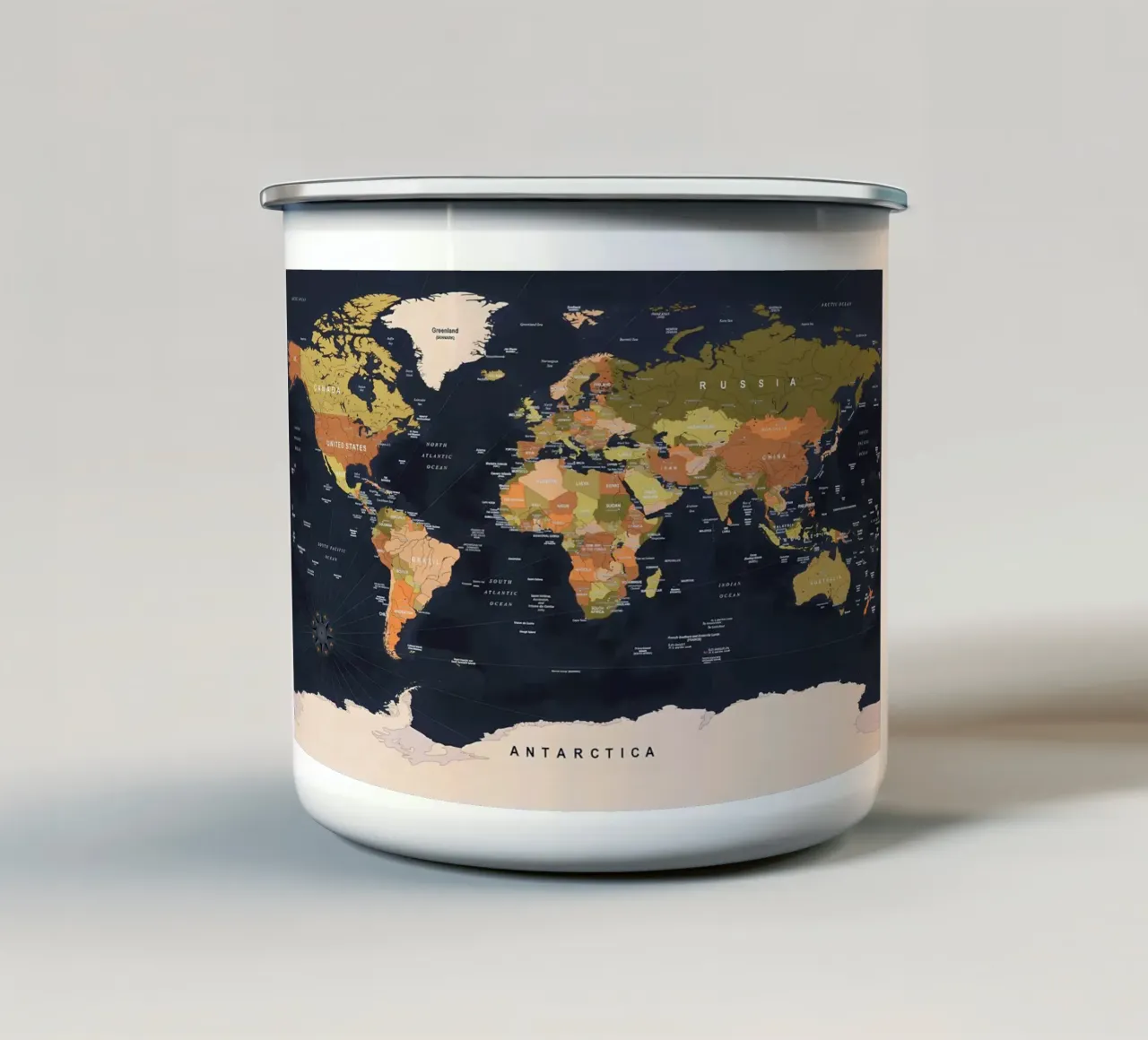 Mappa del mondo politico tazza in smalto da Aiden Garcia