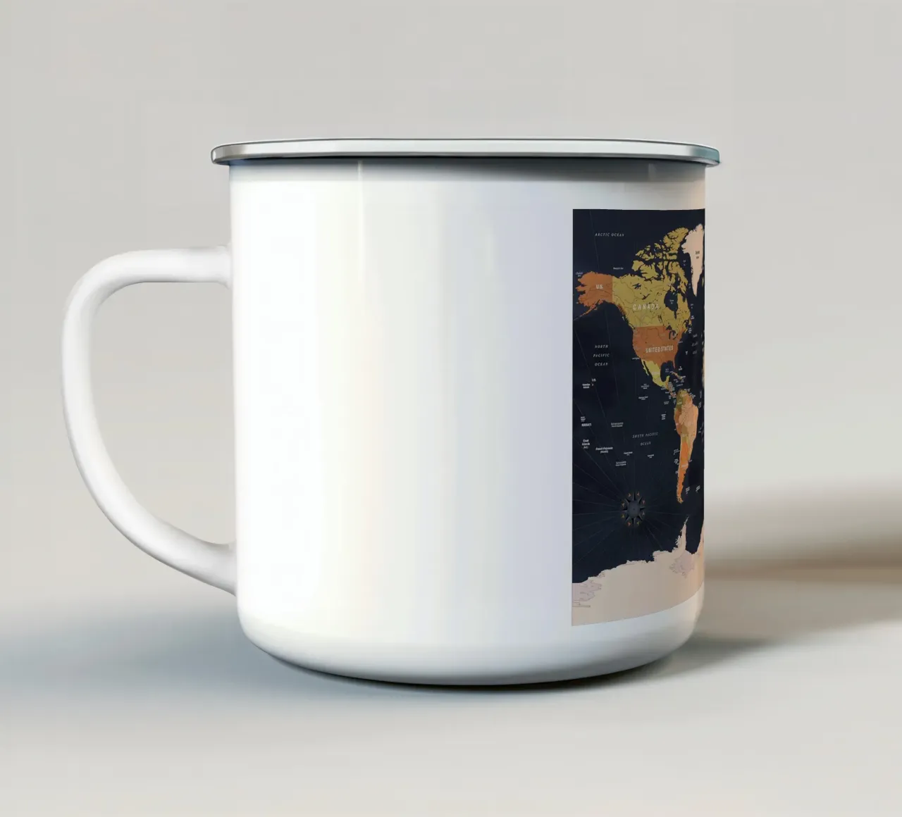 Mappa del mondo politico tazza in smalto da Aiden Garcia