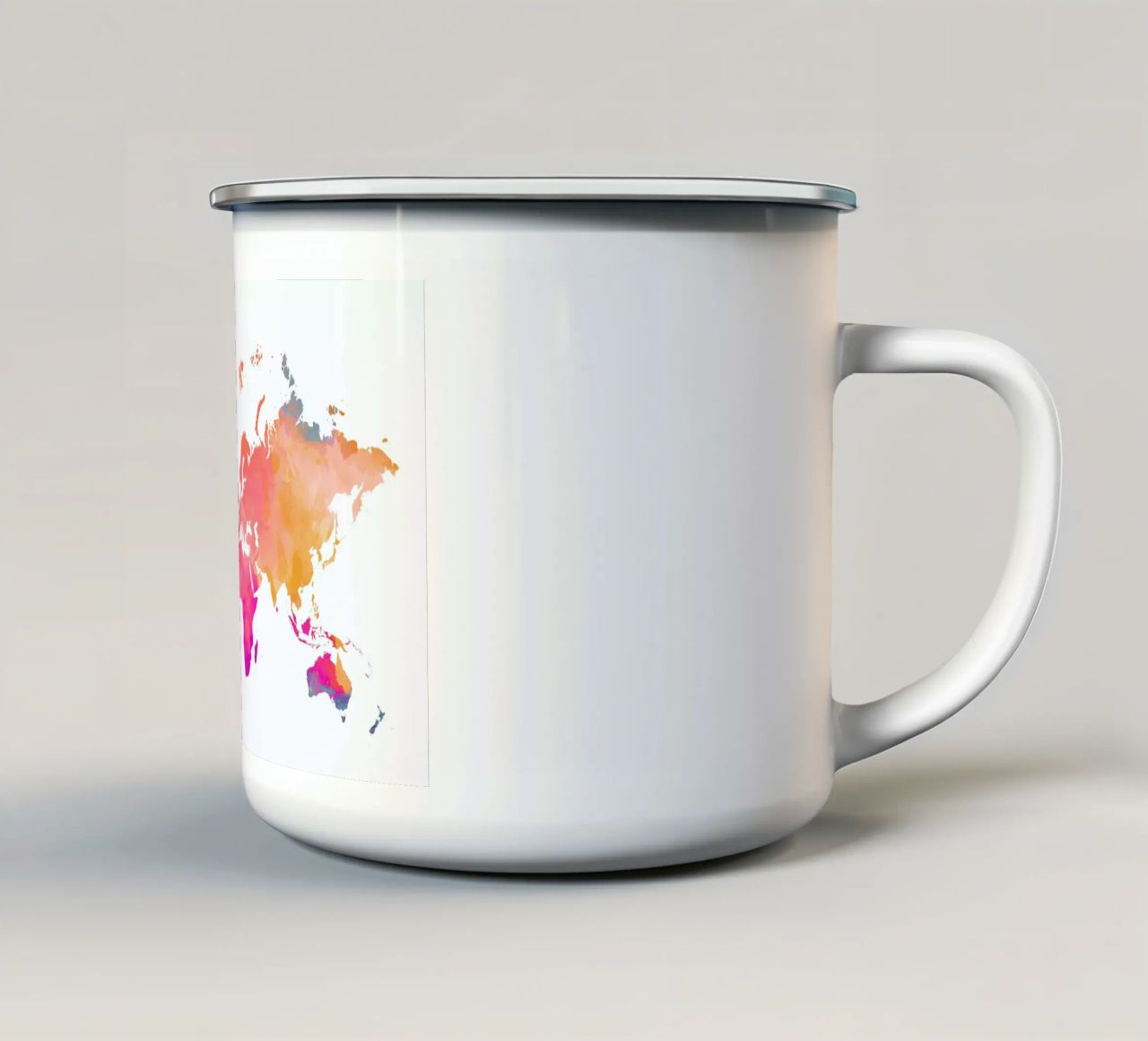 World Map Watercolour II tazza in smalto da The Cartography Collection