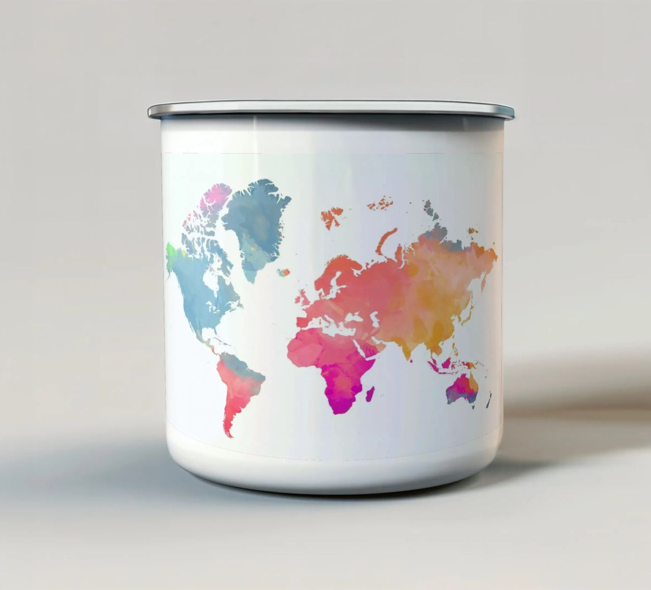 World Map Watercolour II tazza in smalto da The Cartography Collection
