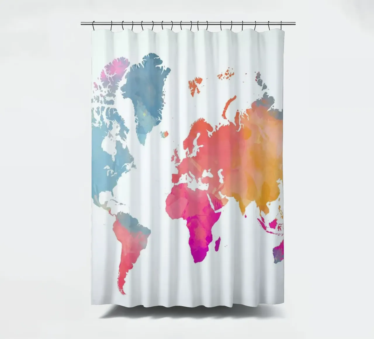 World Map Watercolour II rideau de douche de The Cartography Collection